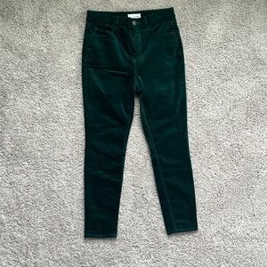 Loft teal green velvet skinny pants